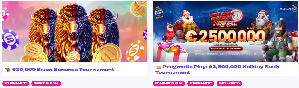 Pragmatic play tournament at spinz casino