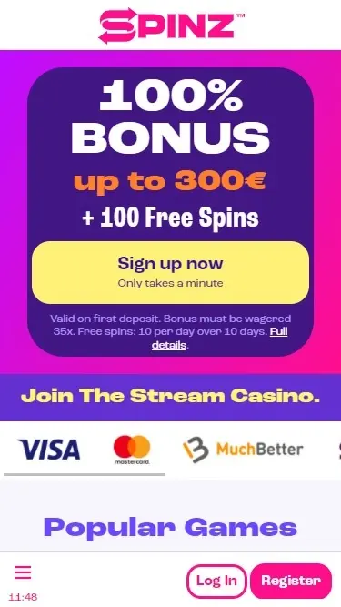 Spinz casino mobile app registration